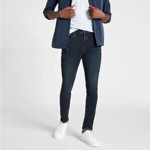 Express Men’s Super Skinny Dark Wash 4-Way Hyper Stretch Jeans 28 x 32